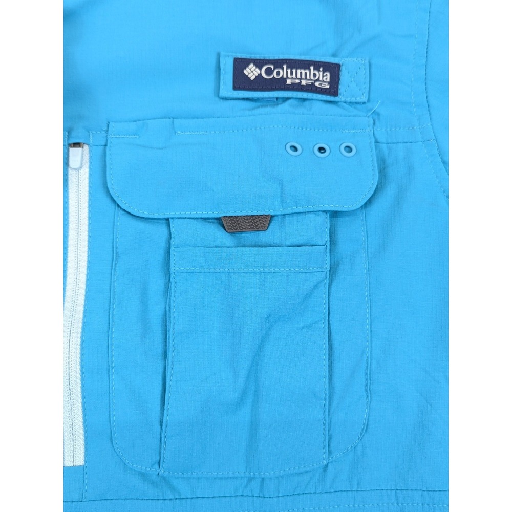 Columbia Fishing Shirt Mens Small Bahama Elite Upf 50 Aqua Blue Green PFG Omni - Picture 5 of 12